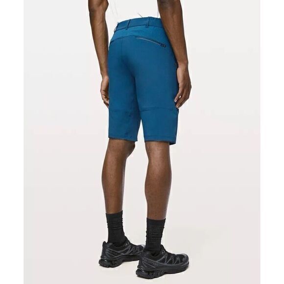 Lululemon Shorts Mens 30 Navy City To Summit Commute‎ Travel Shorts Bicycle Hike - Picture 3 of 4